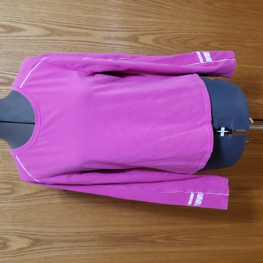 Athletic Works - Pink LS T-shirt with reflective trim (Ladies Large 12/14)